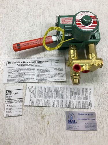 New - 1/2&#034; asco solenoid valve, reverse acting w/ junction box, model: ef830846r for sale