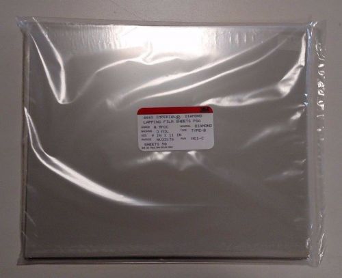3M DIAMOND LAPPING FILM SHEETS 666X PSA .5 MIC 3 MIL 9X11 STICKY BACK 50 SHEETS