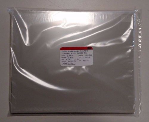 3M DIAMOND LAPPING FILM SHEETS 666X PSA .5 MIC 3 MIL 9X11 STICKY BACK 50 SHEETS