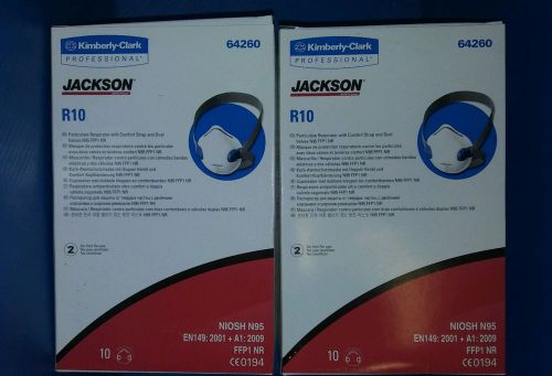 2 BOXES JACKSON SAFETY 64260 Disposable Respirator , N95, PK 10