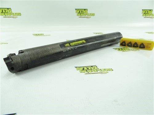 Kennametal indexable boring bar d-5424w coolant thru 1-1/2&#034; shank + inserts for sale