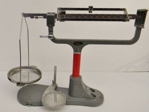 Vintage Classic OHAUS 311 CENT-O-GRAM Triple Beam Balance Scale Red BAKELITE