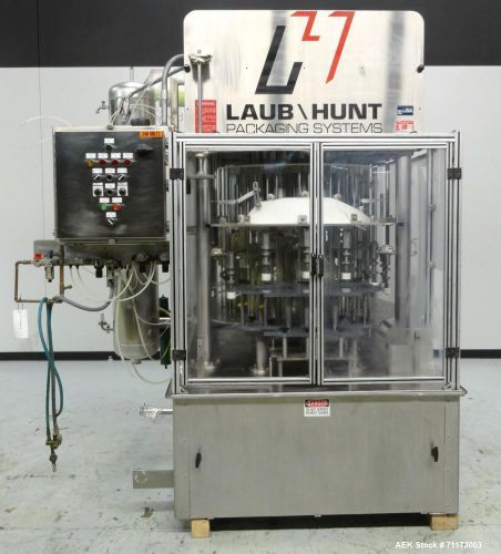 Used- Laub Hunt Posifiller 16 Head Rotary Piston Filler. Pistons are 316 stainle
