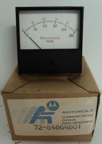 Vtg motorola 72-84864b01 dixson dc volts microamperes panel meter 0-50 &amp; 0-250 for sale