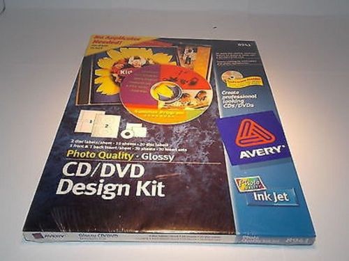 Avery Ink Jet CD/DVD Design Kit 10 sheets - 20 Disc Labels #8941