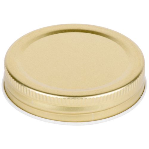 Gold Metal Drinking Jar Lid - 12/Pack