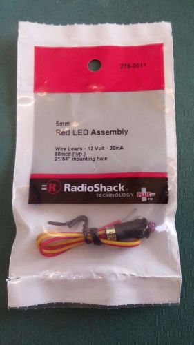 RADIO SHACK 2760011  12v 30mA 5mm Red Led Assy w/leads  276-0011