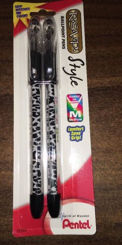 Pentel RSVP style Ballpoint Pens (dots) 2Pack Black Ink