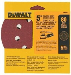 5IN 80 GRIT 8 HOLE DISC  (5 PACK)