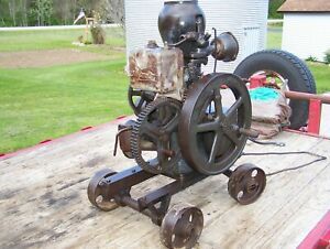 BAKER MONITOR VJ Hit Miss Gas Engine Original Cart Battery Coil Box Steam NICE!!