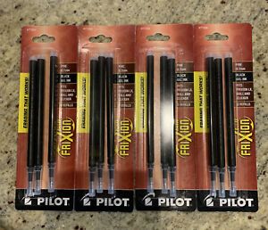 77330 Pilot FriXion Ball Gel Pen Refill, Fine 0.7mm, Black Ink, 4 Packs of 3