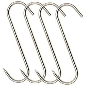 10&#034; Meat Hook 10mm Heavy Duty Stainless Steel Butcher Hooks for 10inch 10mm 4p