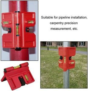 Horizontal Fence Level Meter Post Magnetic Pipe Plastic Red With Straps