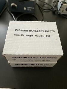 TWO BOXES OF 450 NEW Laboratory Pasteur Capillary Pipets 5 3/4&#034;!