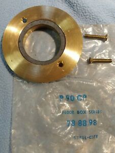 (1) T&amp;B Steel City P90CP Brass Carpet Plate Floor Box 78 88 98 3 3/8&#034; across
