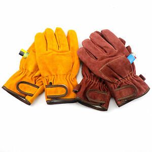 1Pair Flame-retardant Insulated Cowhide Gloves Anti-scald Protective Cover