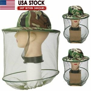 Beekeeping Veil Net Mesh Mask Mosquito Bee Honey Hat Head Face Protector Cap US