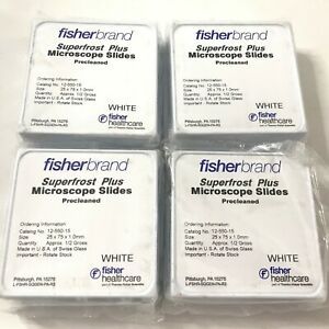 4 Pack Fisherbrand Superfrost Plus Microscope Slides # 12-550-15