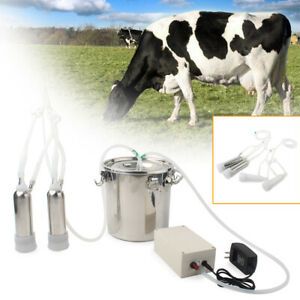 5L Electric Milking Machine Vacuum Impulse Pump Steel For Cow Goat Milker