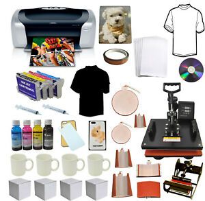 8in1 Heat Press Transfer,Photo Printer,Sublimation Ink Refils,T-shirts,Mug,Plate