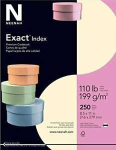 Wausau Exact 110# Index Cardstock 8.5 x 11 Inches Ivory 250 Count 48588