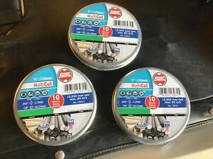 ShopSmith Brand 5” MultiCut Type 1 CUTOFF WHEELS. Metal, Stainless, Stone. 3 ea