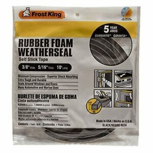 Frost King R538H Sponge Rubber Foam Tape 5/16-Inch, Black