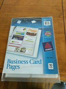 AVERY Business Card Pages for 3-Ring Binder, Pack of 10, #76009 Clear, Holds 200