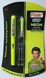 Flair Inky NEON Liquid Ink Fountain Pen Pack Of 3 Pens