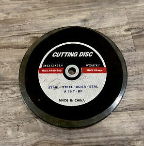 14&#034; x 1/8&#034; x 1&#034; Chop Saw Wheel Metal and Stainless Steel Cutting Disc LOT OF 10