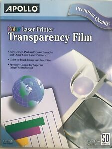 Lot of 2 Apollo® Color Laser Transparency Film, Letter, Clear 50 per Box VCG7070