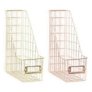 Nordic Wrought Iron File Holder Desk Shelf Magazine Book Storage Rack Organizer
