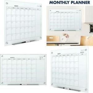 Quartet Magnetic Whiteboard Calendar, 3&#039; X 2&#039;, Glass Dry Erase White Board Plann