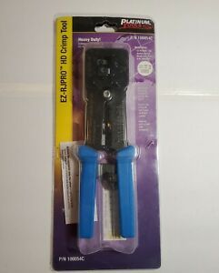 Platinum Tools 100054C EZ-RJPRO HD Professional Crimp Tool w/ Blue Comfort Grip