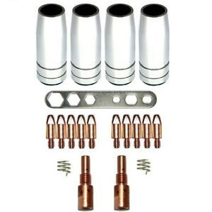 With Holder 19pcs Welding Nozzle Conductive For MB25 Torches Replacement Durable