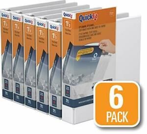 QuickFit View Binder 1.5 Inch Angle D Ring White 6 Pack 87020-06
