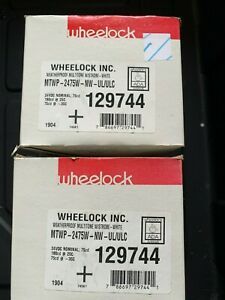 2 -  WHEELOCK  MULTITONE 129744 NEW IN BOX WHITE FIRE ALARM STROBES QUANTITY 2