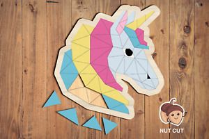 Unicorn Puzzle SVG Laser cut files for Glowforge, Cricut, Multi-layer