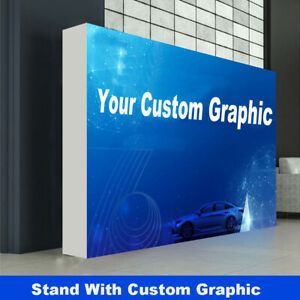 10ft Custom Fabric Pop Up Display Stand Sign Banner Back Wall Trade Show Booth