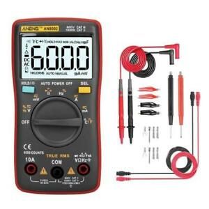 Digital Multimeter 6000 Counts DC AC Transistor Capacitor LCR Temperature Tester