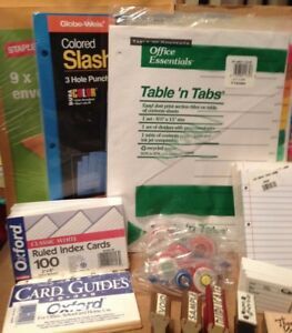 Office Stationery Supplies Lot Include Note Pads, File Dividers, Stamps And More