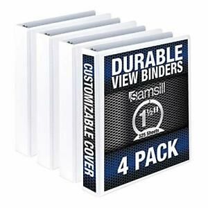 Samsill Durable 1.5 Inch Binder / White Round Ring Binder / Customizable Clea...