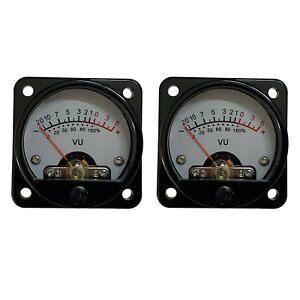 2pcs Analog VU Meter Panel Kit Warm Back Light Amplifier 6V-12V 500uA CQ-45W