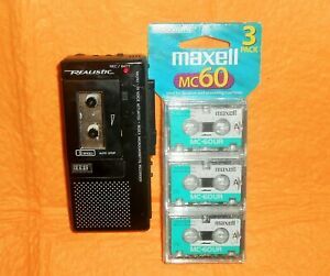 Realistic Micro-29 Microcassette Handheld Voice Recorder With Free Tapes 14-1059