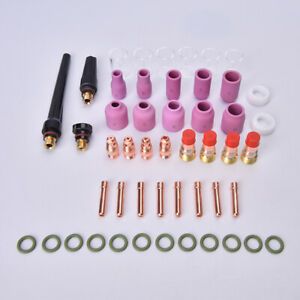 49PCS Welding Torch Stubby Gas Lens For WP-17/18/26 TIG 10 Pyrex Glass Cup Kifi
