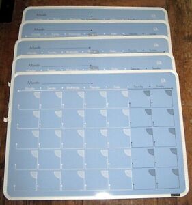 5 x DRY ERASE QUARTET BRAND WALL CALENDARS, 17” X 23”, FAIR CONDITION, FREE SHIP