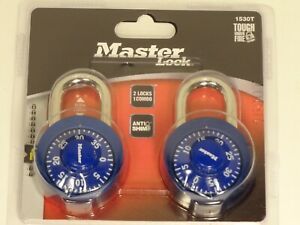 NEW Master Lock EZ TURN Anodized Combo 2PK Color:  BLUE