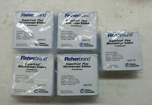 5 Pack Fisherbrand Superfrost Plus Microscope Slides Precleaned White 12-550-15