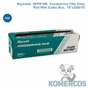 Reynolds  RFP914M,  Foodservice Film Clear,  Roll With Cutter Box,  18&#034;x2000 Ft.