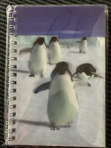 Notebook New 4x6 Inch Lenticular Notepad 3D Penguins NOS Sealed